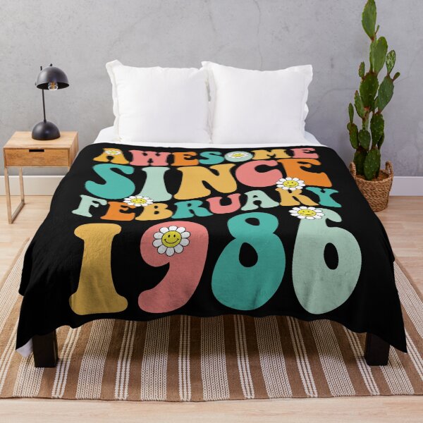 Item preview, Awesome Since February 1986 | Made In 1986 | Retro Groovy Birthday designed and sold by Christina-grich.