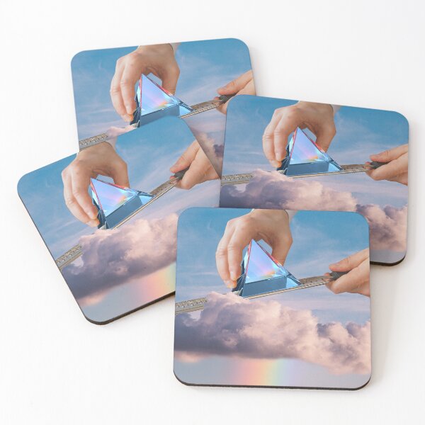 Item preview, Whimsical Surreal Collage Art Print: 'That's Brilliant' - Giant Hands, Clouds, and a Cheese Grater Creating Rainbow Prism designed and sold by GollyWillikers.