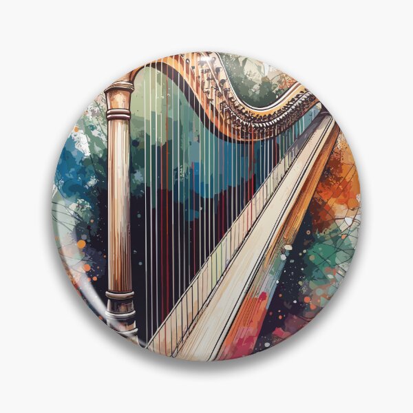 Item preview, Harp in watercolors designed and sold by LongIslandDesgn.