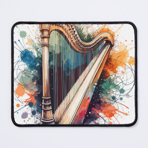Item preview, Harp in watercolors designed and sold by LongIslandDesgn.