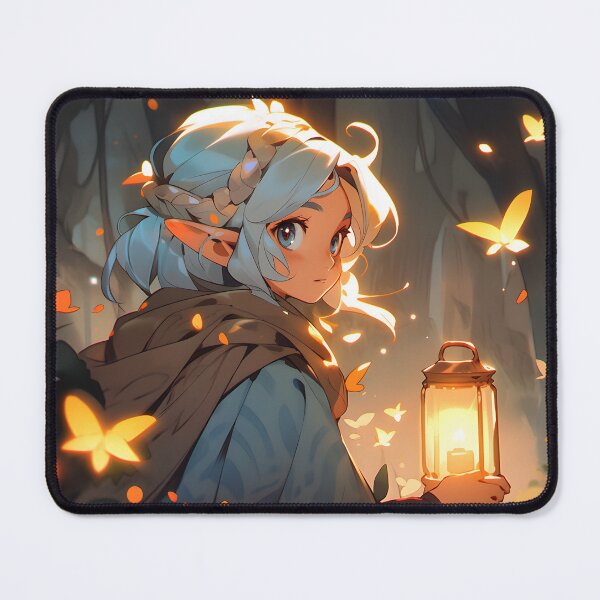 Item preview, Anime elven girl in a magical forest portrait art designed and sold by TheArtistOf2022.