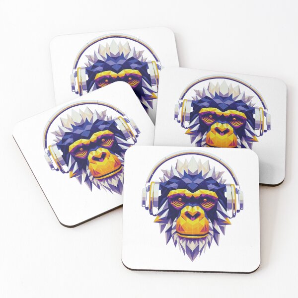 Item preview, un chimpancé alegre con auriculares designed and sold by Arturos31.