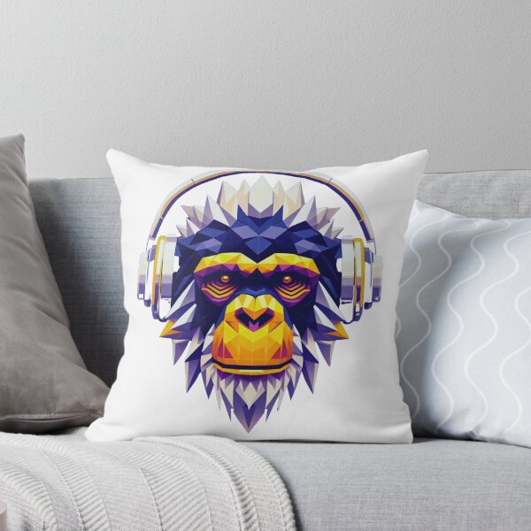 Item preview, un chimpancé alegre con auriculares designed and sold by Arturos31.