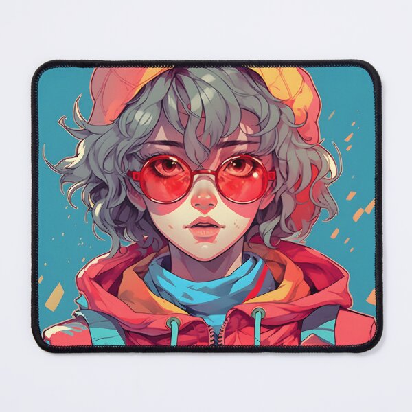 Item preview, Manga girl with sunglasses and hat portrait art designed and sold by TheArtistOf2022.