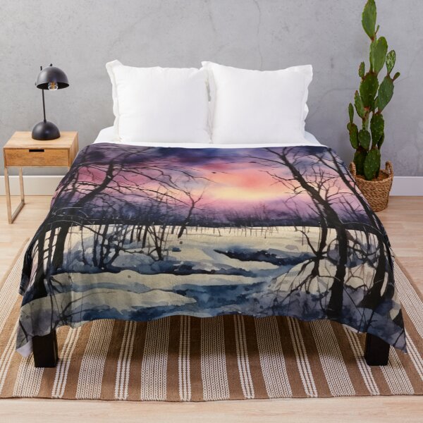 Item preview, Stormy Winter Sky at Sunset in a Snowy Forest designed and sold by AgathaZolastore.