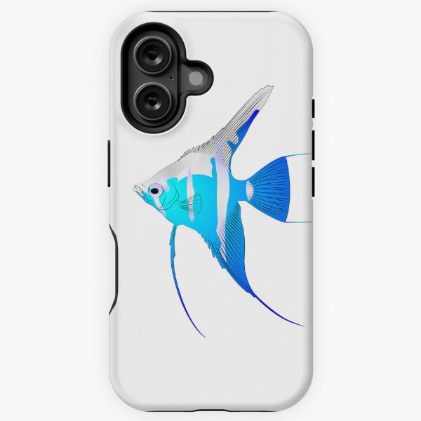 Vista previa del artículo con la obra «Aletas de vela Pterophyllum scalare, pez ángel de agua dulce, líneas de contorno de animales acuáticos, ilustración dibujada a mano, peces de acuario», diseñado y vendido por Marcin Adrian.