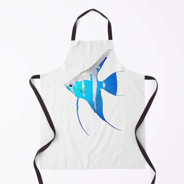 Item preview, Pterophyllum scalare Sailfins, freshwater angelfish aquatic animal contour lines hand drawn illustration aquarium fish designed and sold by Marcin Adrian.