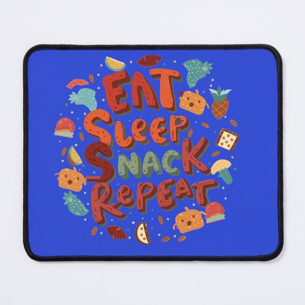 Item preview, Colorful, playful typography design with 'Eat, Sleep, Snack, Repeat'. designed and sold by ArtInPrint.