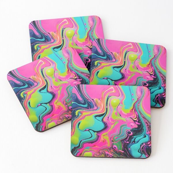 Item preview, Acidic Dreams: Pink and Green Abstract Fusion designed and sold by VectorPlace.