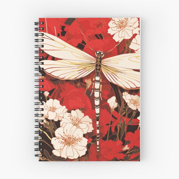 Item preview, Art Nouveau - Dragonfly red flowers designed and sold by ArtNouveau-Deco.