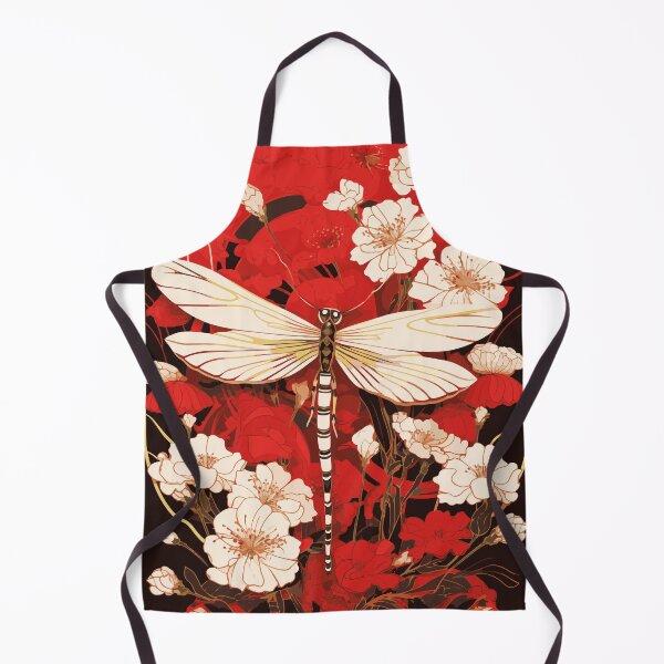 Item preview, Art Nouveau - Dragonfly red flowers designed and sold by ArtNouveau-Deco.