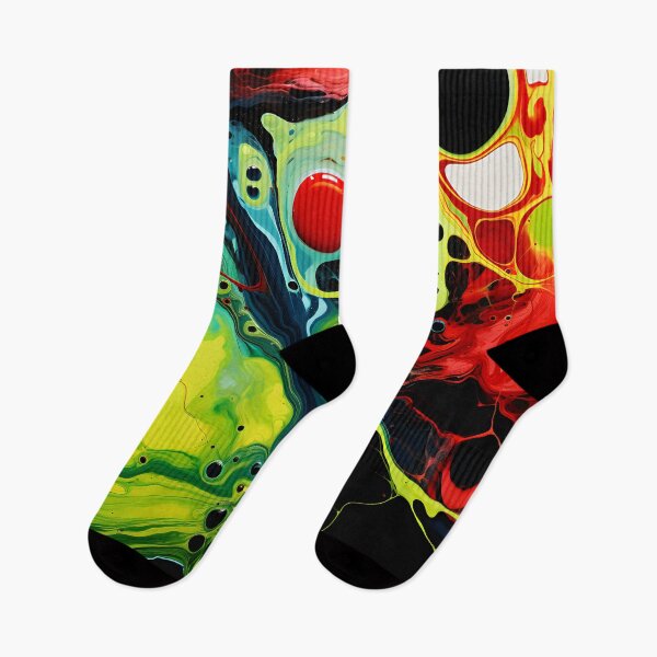 Item preview, Luminous Lava Flow: Abstract Green and Red designed and sold by VectorPlace.