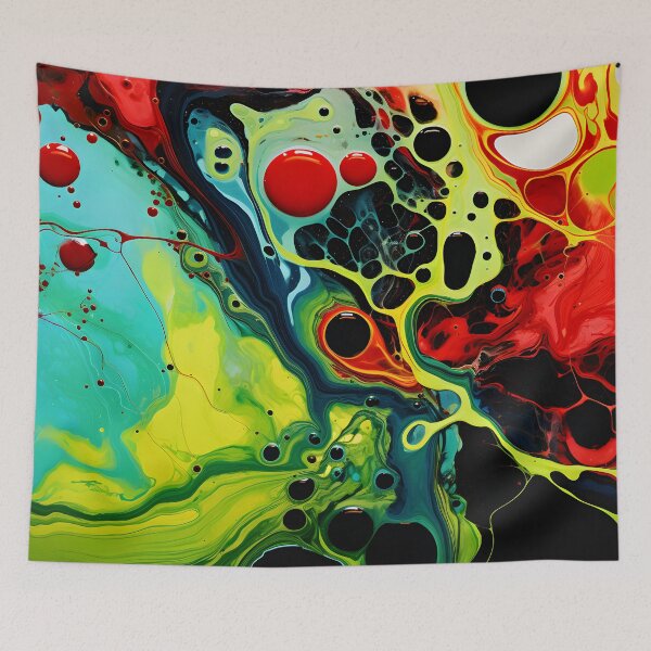 Item preview, Luminous Lava Flow: Abstract Green and Red designed and sold by VectorPlace.
