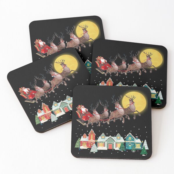 Item preview, Santa On Sleigh Pulled by Reindeer Merry Christmas Gift designed and sold by LionessLove.