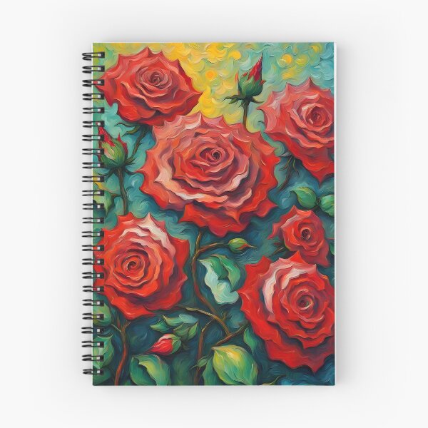 Item preview, Roses painting in Van Gogh style designed and sold by MadamEnne.