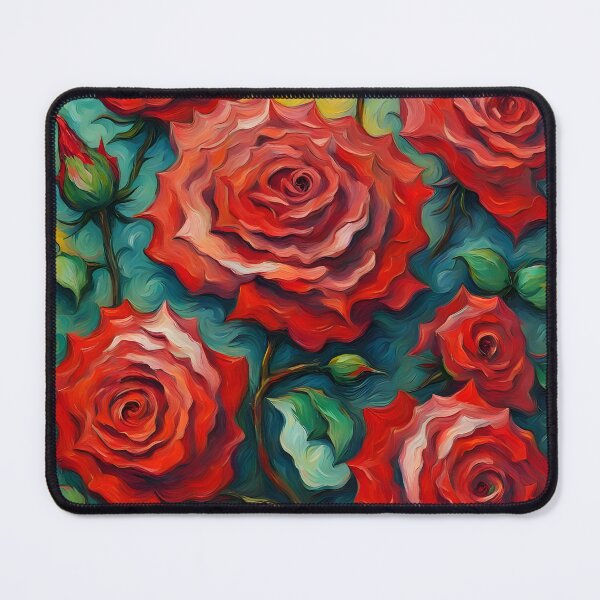 Item preview, Roses painting in Van Gogh style designed and sold by MadamEnne.