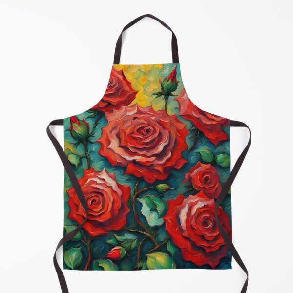 Item preview, Roses painting in Van Gogh style designed and sold by MadamEnne.