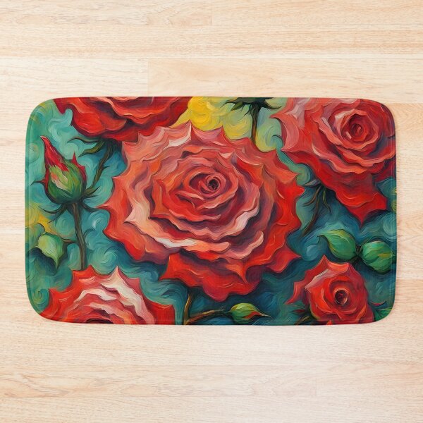 Item preview, Roses painting in Van Gogh style designed and sold by MadamEnne.