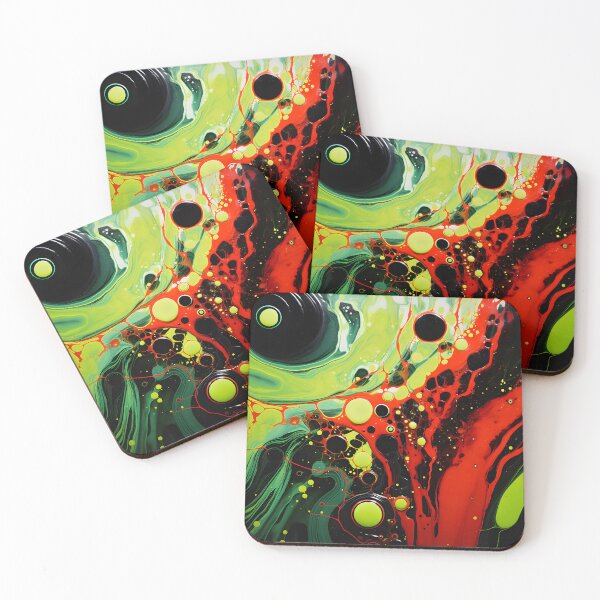 Item preview, Abstract Neon Wilderness: Green, Black, and Red designed and sold by VectorPlace.