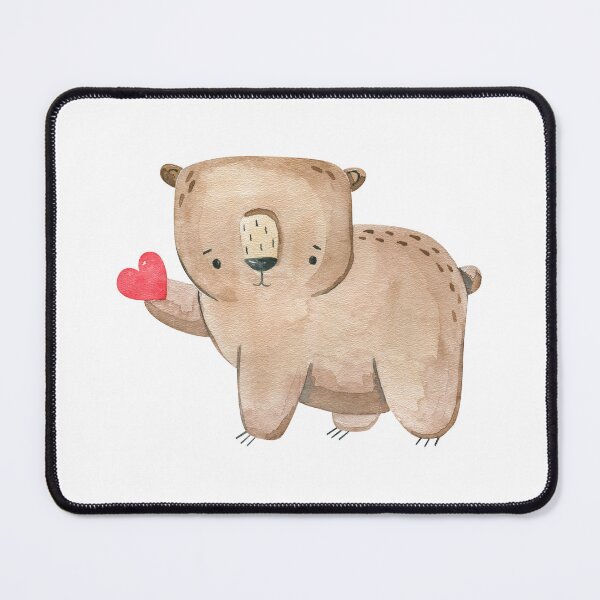 Item preview, brown bear with heart designed and sold by the-myro.