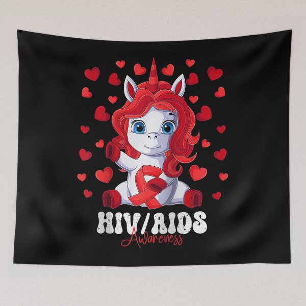 Item preview, HIV AIDS Awareness Month Red Ribbon Unicorn Raglan Baseball Tee designed and sold by defabiosofxs.