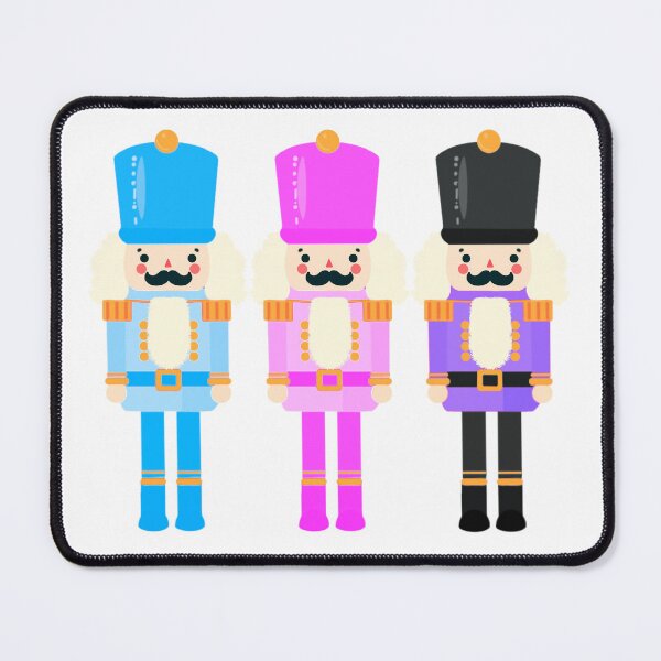 Item preview, Colorful Nutcracker Trio - Christmas Nutcrackers - Blue, Pink, and Purple - Graphic Art Illustration  designed and sold by Star-Fragment.