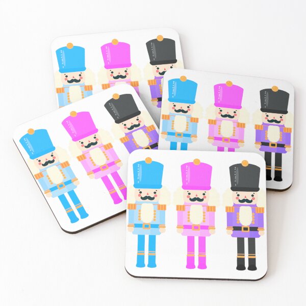 Item preview, Colorful Nutcracker Trio - Christmas Nutcrackers - Blue, Pink, and Purple - Graphic Art Illustration  designed and sold by Star-Fragment.