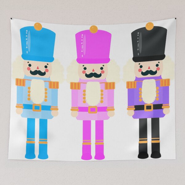 Item preview, Colorful Nutcracker Trio - Christmas Nutcrackers - Blue, Pink, and Purple - Graphic Art Illustration  designed and sold by Star-Fragment.