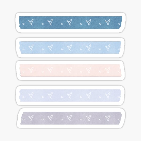 Artikel-Vorschau von Mehrfarbige, ästhetische Pastell-Washi-Packung mit Struktur und Herzen, designt und verkauft von Kayochine.