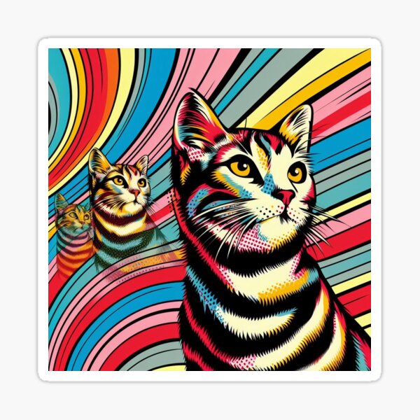 Abstract Cat Pop Art Sticker