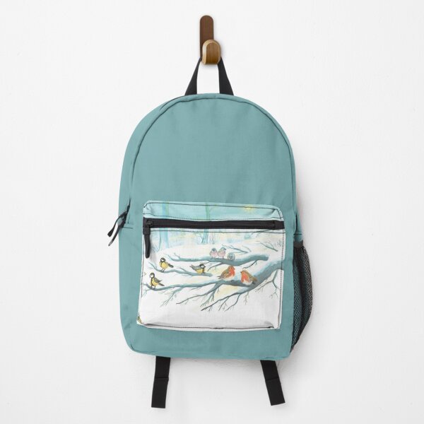 Item preview, Great Tit Birds, Red Robins and Common Chaffinch Birds in Winter Illustration designed and sold by Julia Doria.
