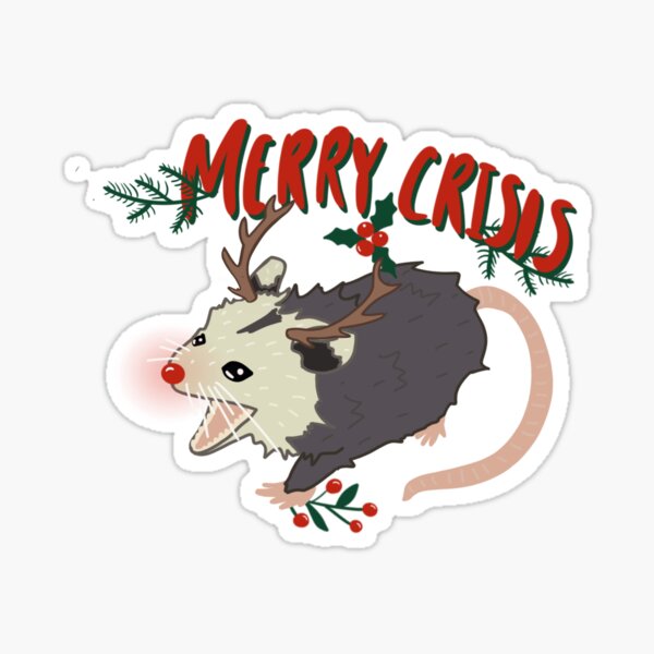 Aperçu de l'œuvre Joyeux Opossum de crise, Possum de Noël créée et vendue par WildSideofWNY.
