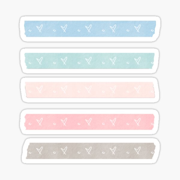 Artikel-Vorschau von Mehrfarbige, ästhetische Pastell-Washi-Packung mit Sakura-Motiv, strukturiert mit Herzen, designt und verkauft von Kayochine.