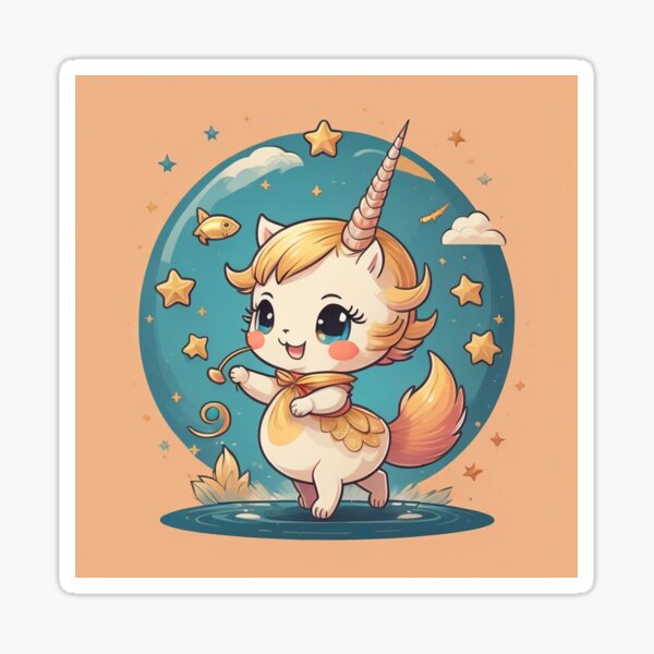 Goldfish-unicorn Sticker