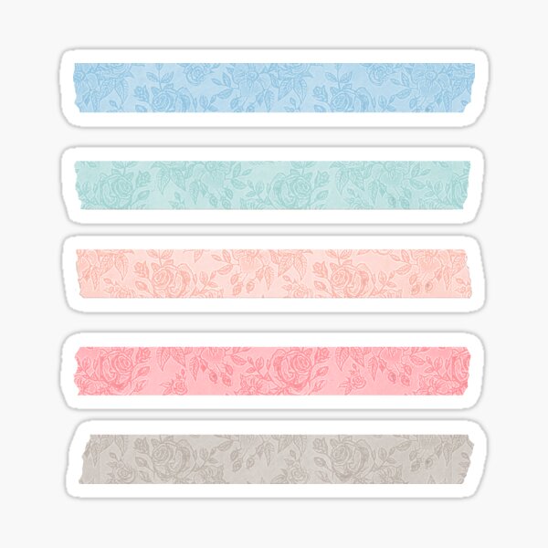 Artikel-Vorschau von Sakura-Themen-Mehrfarben-Ästhetisches Pastell-Washi-Paket mit strukturiertem Blumenmuster, designt und verkauft von Kayochine.