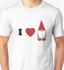 I Herz gnomes niedlicher Gnomliebhaberentwurf Slim Fit T-Shirt