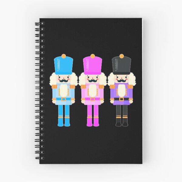 Item preview, Colorful Nutcracker Trio - Christmas Nutcrackers - Blue, Pink, and Purple - Graphic Art Illustration - Black Background  designed and sold by Star-Fragment.