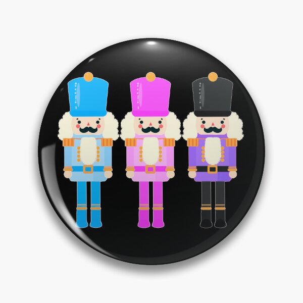 Item preview, Colorful Nutcracker Trio - Christmas Nutcrackers - Blue, Pink, and Purple - Graphic Art Illustration - Black Background  designed and sold by Star-Fragment.