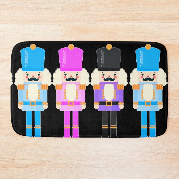 Item preview, Colorful Nutcracker Trio - Christmas Nutcrackers - Blue, Pink, and Purple - Graphic Art Illustration - Black Background  designed and sold by Star-Fragment.