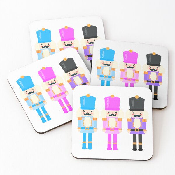 Item preview, Colorful Nutcracker Trio - Christmas Nutcrackers - Blue, Pink, and Purple - Graphic Art Illustration - White Background  designed and sold by Star-Fragment.