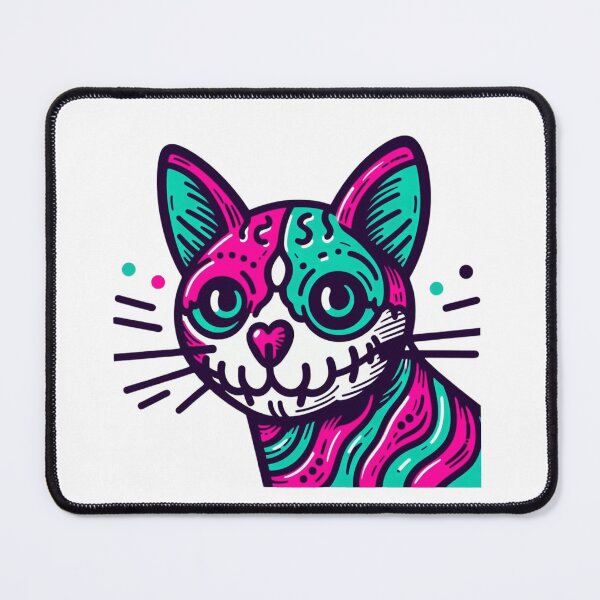 Item preview, Cat with Skull Face Cat Cult Colorful T-Shirt designed and sold by sharon1210.