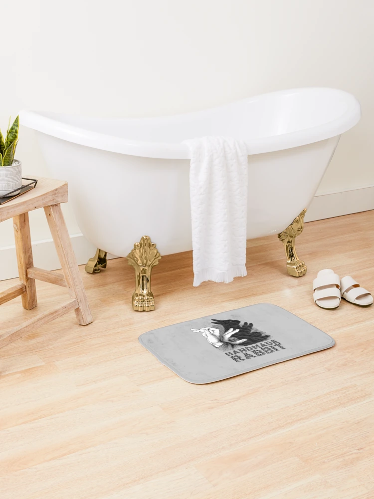 Thumbnail 2 of 6, Bath Mat, Handmade Rabbit designed and sold by BlackLineWhite.