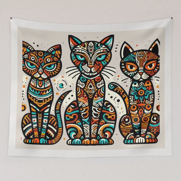 Item preview, Egyptian Cats multicolored and magnific design designed and sold by Alkymias.