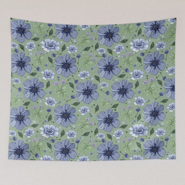 Item preview, Cute Blue Flower Pattern design designed and sold by chathai.