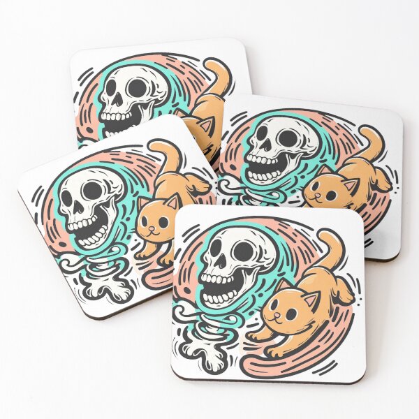 Item preview, Cat with Skull Hilarious Funny Image designed and sold by sharon1210.