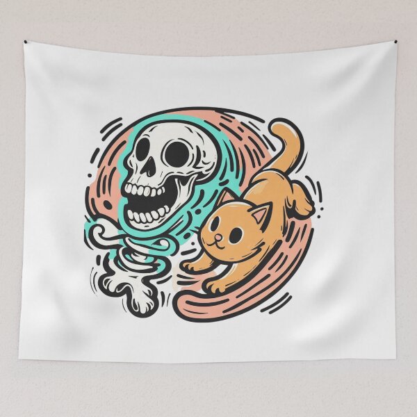 Item preview, Cat with Skull Hilarious Funny Image designed and sold by sharon1210.