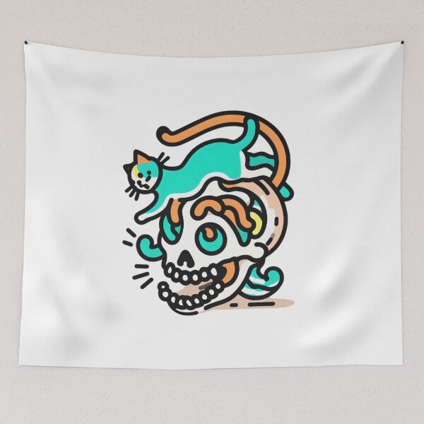 Item preview, Cat with Skull Hilarious Funny Image designed and sold by sharon1210.