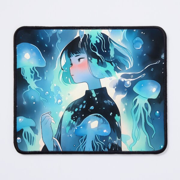 Item preview, Jellyfish Dreamlike anime girl portrait art designed and sold by TheArtistOf2022.