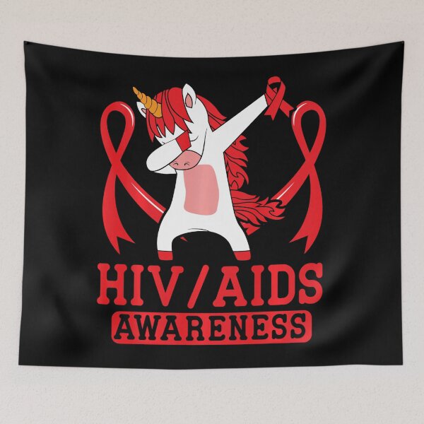 Artikelvorschau, HIV-AIDS-Bewusstsein Red Ribbon Magical Unicorn Lover entworfen und verkauft von defabiosofxs.
