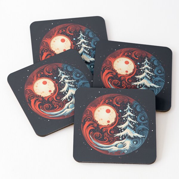Item preview, Christmas ying yang holiday print designed and sold by dcrc.